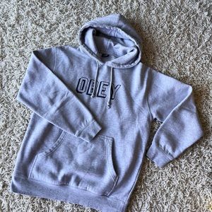 Obey Fleece Hoodie Gray Men Size S